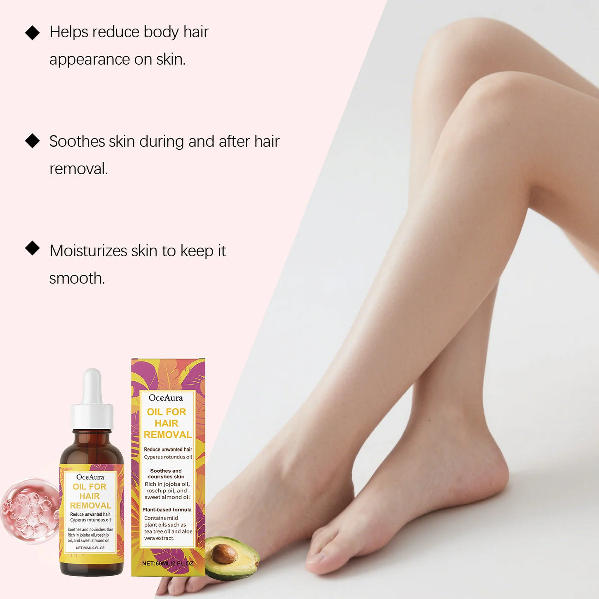 Cyperus Rotundus Oil Full Body Hair Removal Hair Growth Inhibitor Smooth Soothing Redness Gentle Depilatory Care Essential Oil