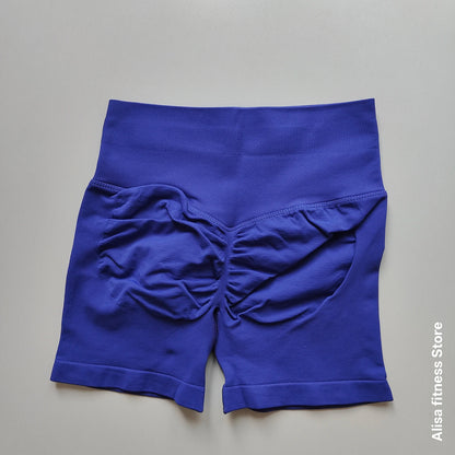 Summer High Waisted Yoga Shorts Tummy Control Seamless Fitness Shorts Sexy Running Fitness Short Pants Solid Color Yoga Leggings