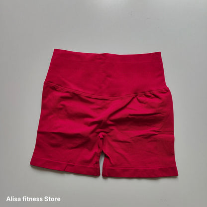 Summer High Waisted Yoga Shorts Tummy Control Seamless Fitness Shorts Sexy Running Fitness Short Pants Solid Color Yoga Leggings