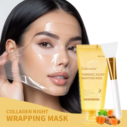 Overnight Wrapping Peel off Mask Kojic Acid Turmeric Nourishes Hydrolyzed Collagen Glowing Skin Skin Firmnes Korean Skincare