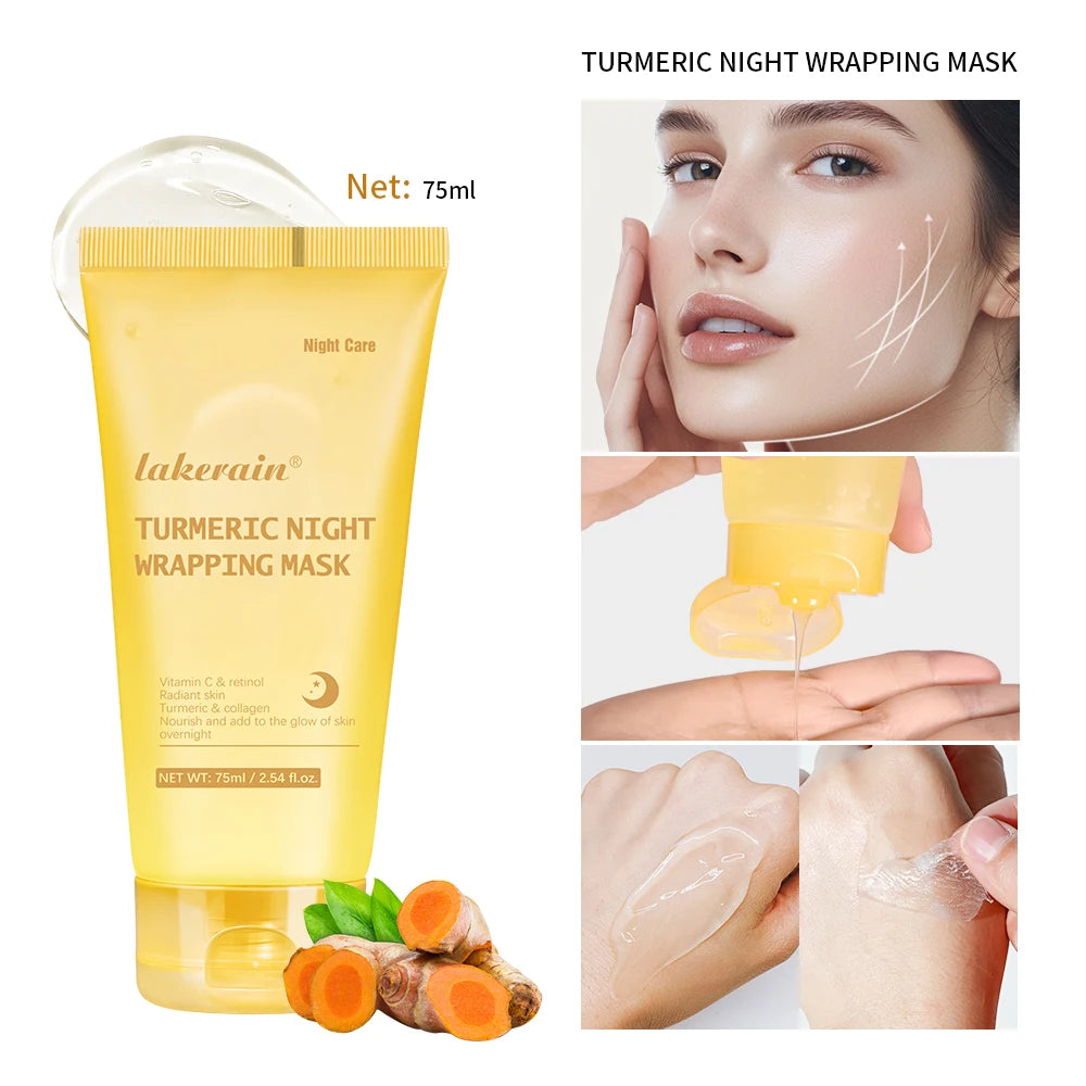 Overnight Wrapping Peel off Mask Kojic Acid Turmeric Nourishes Hydrolyzed Collagen Glowing Skin Skin Firmnes Korean Skincare