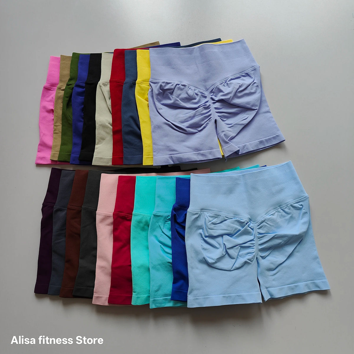 Summer High Waisted Yoga Shorts Tummy Control Seamless Fitness Shorts Sexy Running Fitness Short Pants Solid Color Yoga Leggings