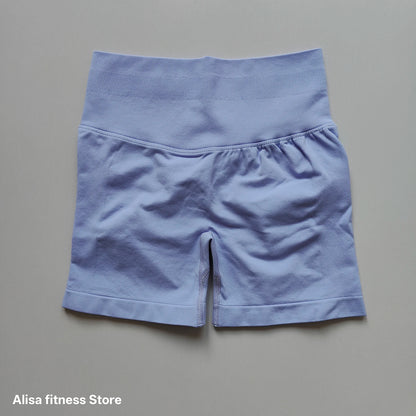Summer High Waisted Yoga Shorts Tummy Control Seamless Fitness Shorts Sexy Running Fitness Short Pants Solid Color Yoga Leggings