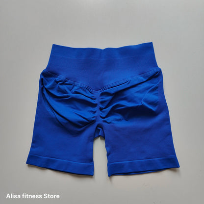 Summer High Waisted Yoga Shorts Tummy Control Seamless Fitness Shorts Sexy Running Fitness Short Pants Solid Color Yoga Leggings