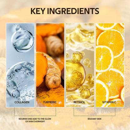 Overnight Wrapping Peel off Mask Kojic Acid Turmeric Nourishes Hydrolyzed Collagen Glowing Skin Skin Firmnes Korean Skincare